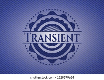 Transient emblem with jean high quality background. Vector Illustration. Detailed.