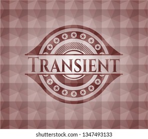Transient red seamless geometric pattern emblem. Seamless.