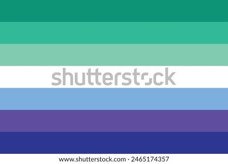 Trans-inclusive gay men’s pride flag in vector format