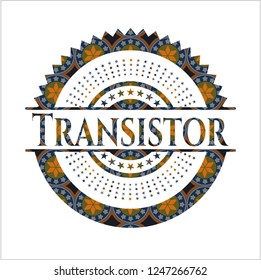 Transistor arabesque emblem. arabic decoration.