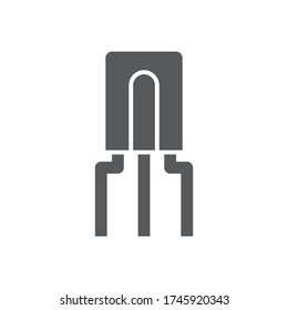 Transistor chip vector icon symbol electronic component isolated on white background
