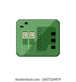 transistor circuit board cartoon. trace layout, etching fabrication, multilayer substrate transistor circuit board sign. isolated symbol vector illustration