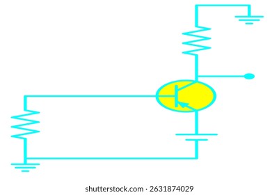 Transistor Circuit Diagram Electronics illustration For various educational projects 