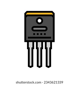 vector de icono de color de ingeniería eléctrica de transistores. signo de ingeniería eléctrica de transistores. ilustración de símbolo aislado