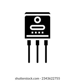 transistor electrical engineer glyph icon vector. transistor electrical engineer sign. isolated symbol illustration