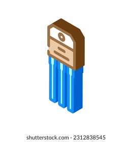 transistor electronic component isometric icon vector. transistor electronic component sign. isolated symbol illustration