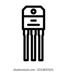 transistor electronic component line icon vector. transistor electronic component sign. isolated contour symbol black illustration