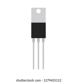 Transistor equipment microprocessor PC micro part. Circuit element chip vector electronic icon industry