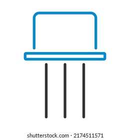 Transistor Icon. Editable Bold Outline With Color Fill Design. Vector Illustration.