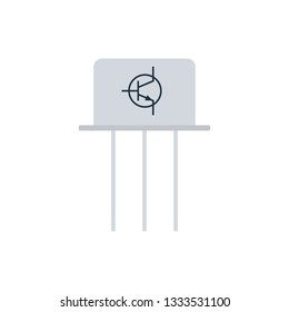 Transistor icon. Flat color design. Vector illustration.