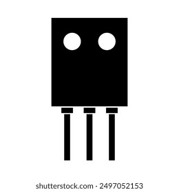Transistor icon illustrated on background