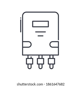 Transistor icon, linear isolated illustration, thin line vector, web design sign, outline concept symbol with editable stroke on white background.
