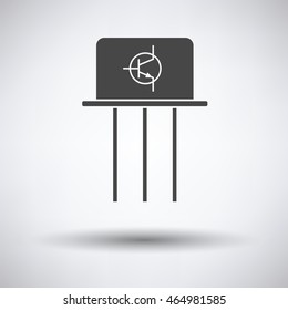 Transistor icon on gray background with round shadow. Vector illustration.