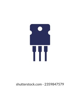 transistor icon on white, semiconductor pictogram