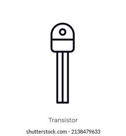 Transistor icon. Outline style icon design isolated on white background