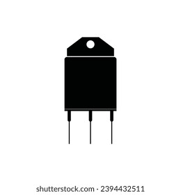 Diseño del logotipo de la ilustración del vector del icono del transistor