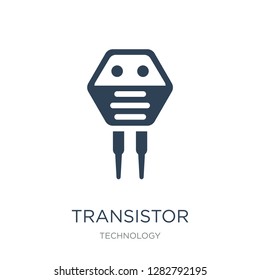 transistor icon vector on white background, transistor trendy filled icons from Technology collection, transistor vector illustration