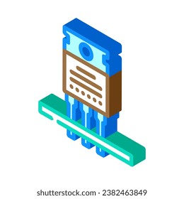 transistor installation electronics isometric icon vector. transistor installation electronics sign. isolated symbol illustration