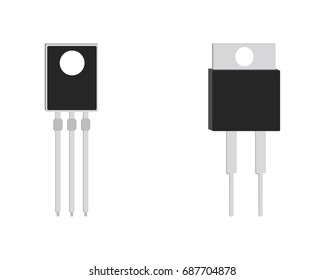 Transistor isometric icon. Vector illustration.