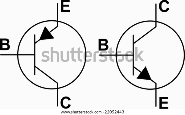 Transistor Npn Pnp Symbols Vector Stock Vector Royalty Free