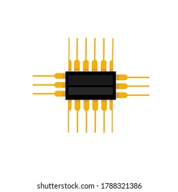 Un transistor de fondo blanco. 
