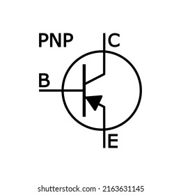transistor pnp schematic symbol vector electronic
