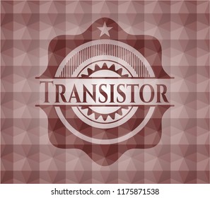 Transistor red seamless geometric emblem.