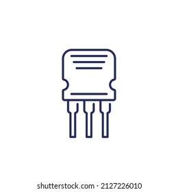 transistor or semiconductor line icon on white