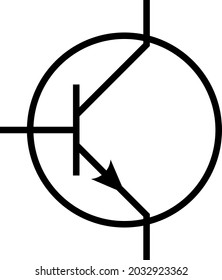 Símbolo de transistor vector. Señales y símbolos eléctricos.