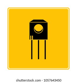 transistor symbol in yellow background