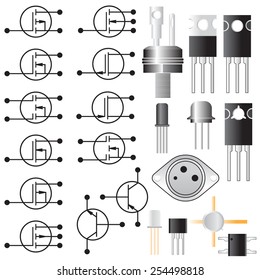 Transistors. Electronic symbols