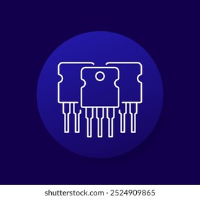 transistors icon, electronic components line vector