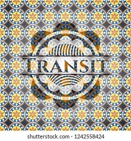 Transit  arabesque style badge. arabic decoration.