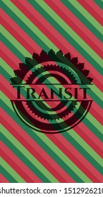 Transit  christmas emblem. Vector Illustration. Detailed.