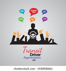 Transit Driver Appreciation day. March 18. Suitable for Greeting Card, Poster and Banner. Vector Illustration.