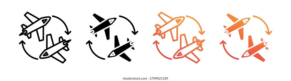 Vector de conjunto de iconos de estilo múltiple de tránsito