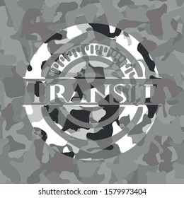 Transit  on grey camouflaged texture