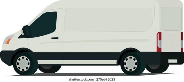 Transit van angled rear side view