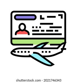 vector de icono de color de visa de tránsito. signo de visado de tránsito. ilustración de símbolo aislado