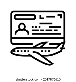 transit visa line icon vector. transit visa sign. isolated contour symbol black illustration