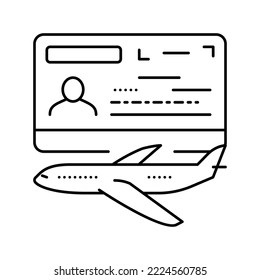 transit visa line icon vector. transit visa sign. isolated contour symbol black illustration