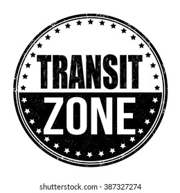 Transit zone grunge rubber stamp on white background, vector illustration