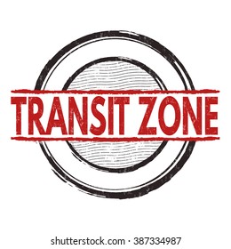Transit zone grunge rubber stamp on white background, vector illustration