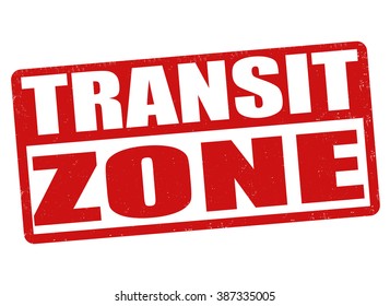 Transit zone grunge rubber stamp on white background, vector illustration