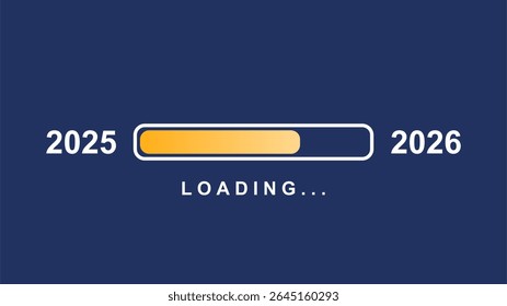 Transition from 2025 to 2026 Loading Progress Bar Illustration