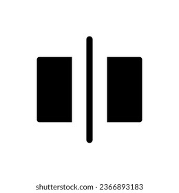 Transition black glyph ui icon. Video editor. Simple filled line element. User interface design. Silhouette symbol on white space. Solid pictogram for web, mobile. Isolated vector illustration