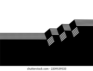 Transition from black to white. Abstract black and white background. For printing, wall decor, web, packaging.