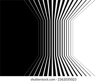 Transición del resumen negro al blanco
líneas rotas. Patrón rayado monocromo. Fondo del vector