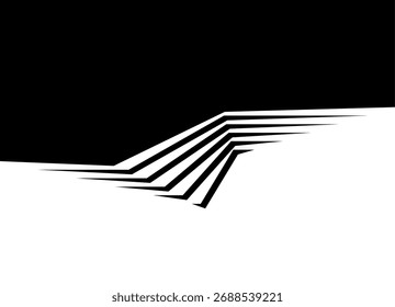 Transición de negro a blanco. Patrón de Vector Abstractas. Elemento de diseño para la cubierta, publicidad, embalaje. Antecedentes de Vector. Líneas rotas nítidas
