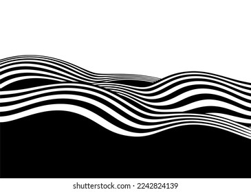 Transition from black to white with abstract waves. With place for text. For printing, interior design, web, textiles. Vector Pattern.
Vector background